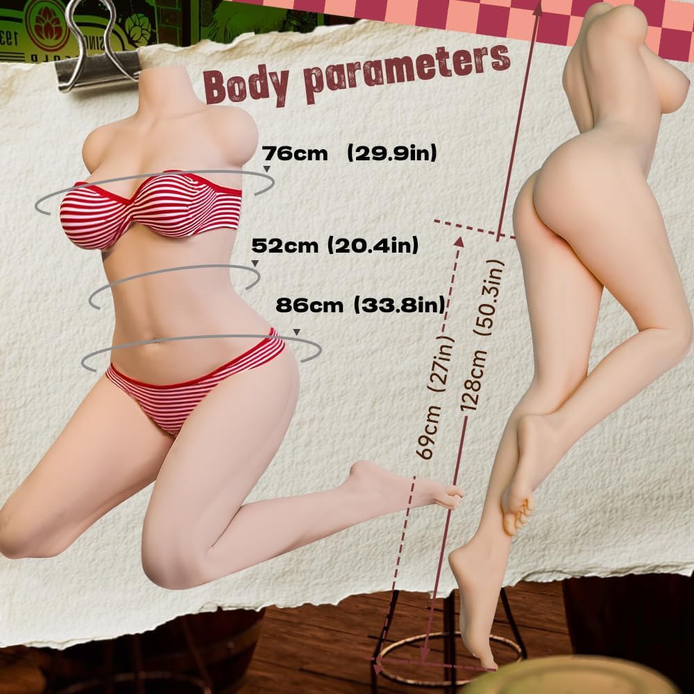 13.22lb TPE Sex Doll with Leg, Gel Breast Dual Channel Male Masturbator