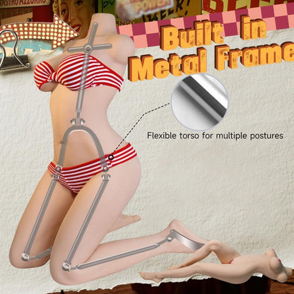 13.22lb TPE Sex Doll with Leg, Gel Breast Dual Channel Male Masturbator