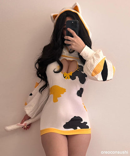 Cat Maid Outfit Sweater Cosplay Lingerie Set | Lingerie Set，Animal Cosplay Lingerie，Women's Exotic Costumes，Kitten Cosplay，Festival Outfit，Halloween Costume