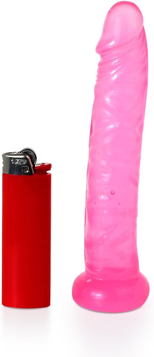 Slim Beginner Dildo - Small Dildo with Vein Texture Perfect for First-Time Users - Free-Standing Base - Experiment with Anal Play - TPR, Latex and Phthalate Free - Pink - 5.5" x 1"