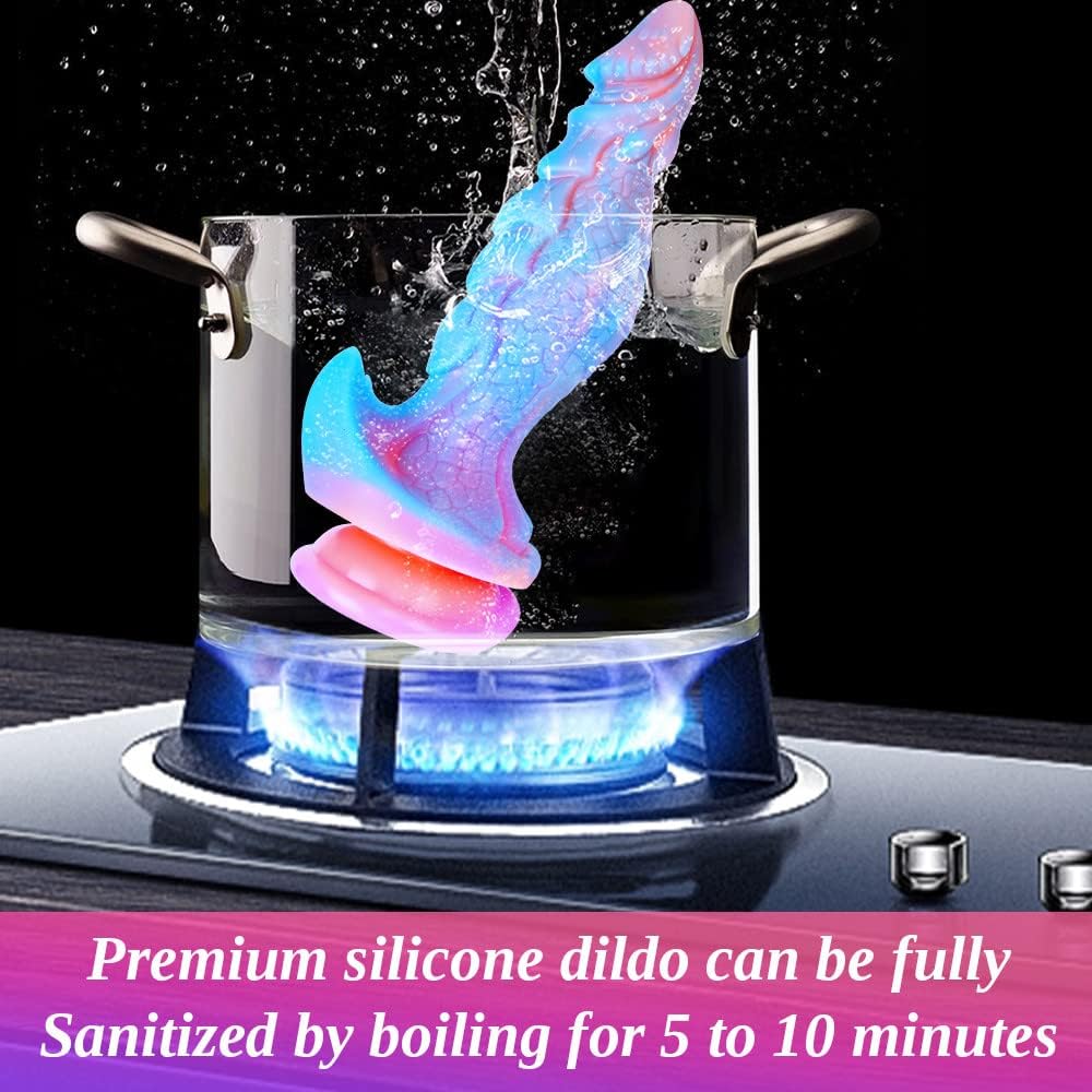 9.8 Inch Huge Fantasy Dildo from Monster with Large Suction Cup, Silicone Dragon Dildo XL Anal Plug Flexible G-spot Adult Big Penis for Women & Men