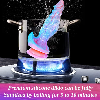 9.8 Inch Huge Fantasy Dildo from Monster with Large Suction Cup, Silicone Dragon Dildo XL Anal Plug Flexible G-spot Adult Big Penis for Women & Men