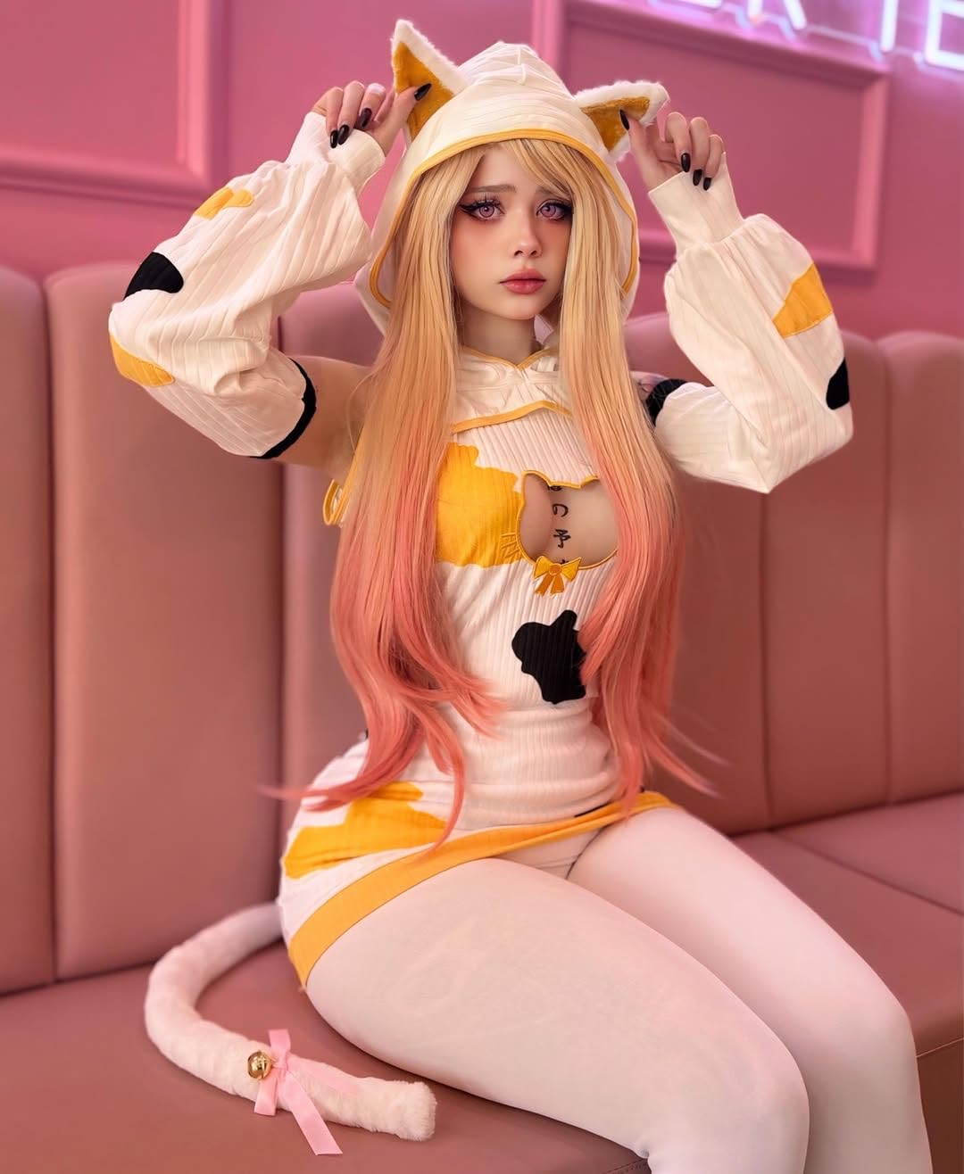 Cat Maid Outfit Sweater Cosplay Lingerie Set | Lingerie Set，Animal Cosplay Lingerie，Women's Exotic Costumes，Kitten Cosplay，Festival Outfit，Halloween Costume