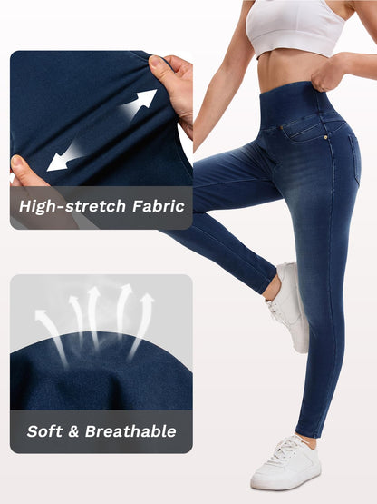 Stretchy Jeans for Women High Waisted Jeggings Tummy Control Slim Fit Jeans Pull On with Pockets Stylish Casual