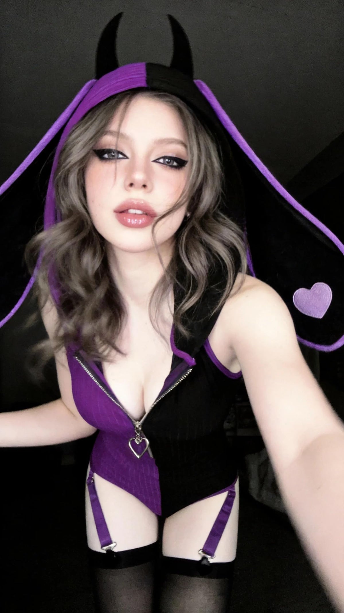 Demon Bunny Cosplay Lingerie Striped Bodysuit | Bunny Lingerie, Exotic Costumes, Demon Bunny, Jail Costume, Striped Costume, Halloween Costume, Festival Outfit