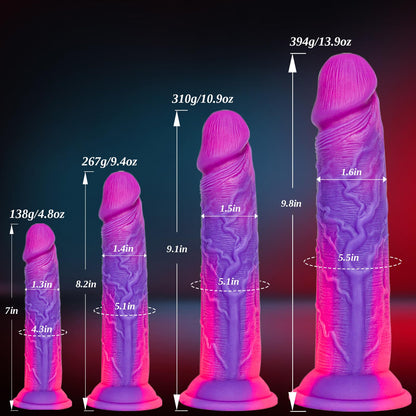 7-Piece Realistic Soft Silicone Dildo Set (5", 6", 7", 8", 9",10",12"), Fantasy Suction Cup Dildo Anal Plug Training Set, Small Big Dildos Strap-On Sex Toys for Women Men Beginners to Advanced Users