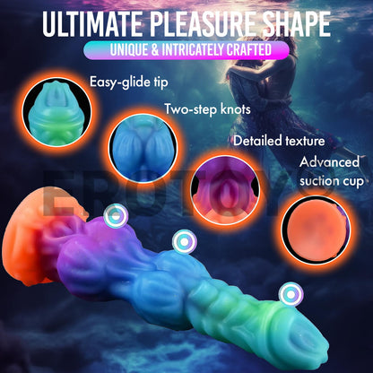 7.2" Fantasy Monster Dildo with Knot U & G-spot Dragon Dildo with Suction Cup, Long Anal Plug Adult Sex Toys & Games for Women Men Couples (DrakoPod)
