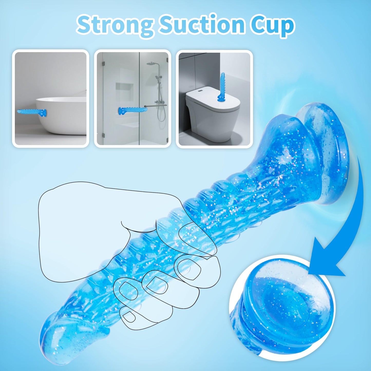 7.4 inch Dragon Dildo with Strong Suction Cup for Hands-Free Play,Realistic Monster Dildo Anal Plug Prostate Massager Adult Sex Toys for Vaginal G-Spot and Anal Prostate Purple