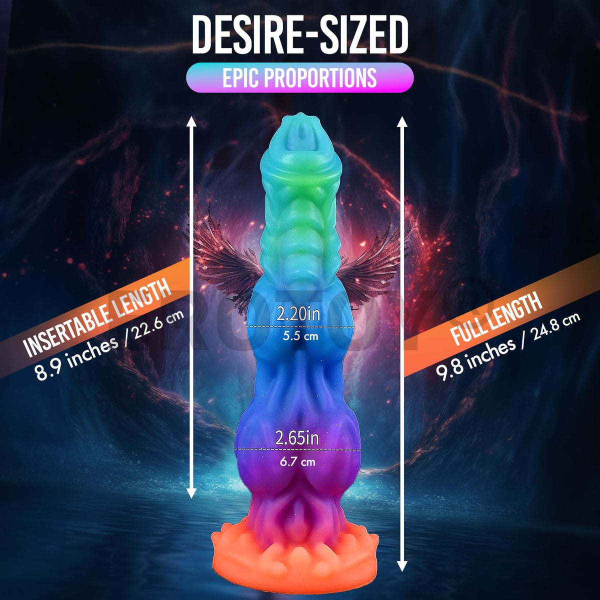 7.2" Fantasy Monster Dildo with Knot U & G-spot Dragon Dildo with Suction Cup, Long Anal Plug Adult Sex Toys & Games for Women Men Couples (DrakoPod)