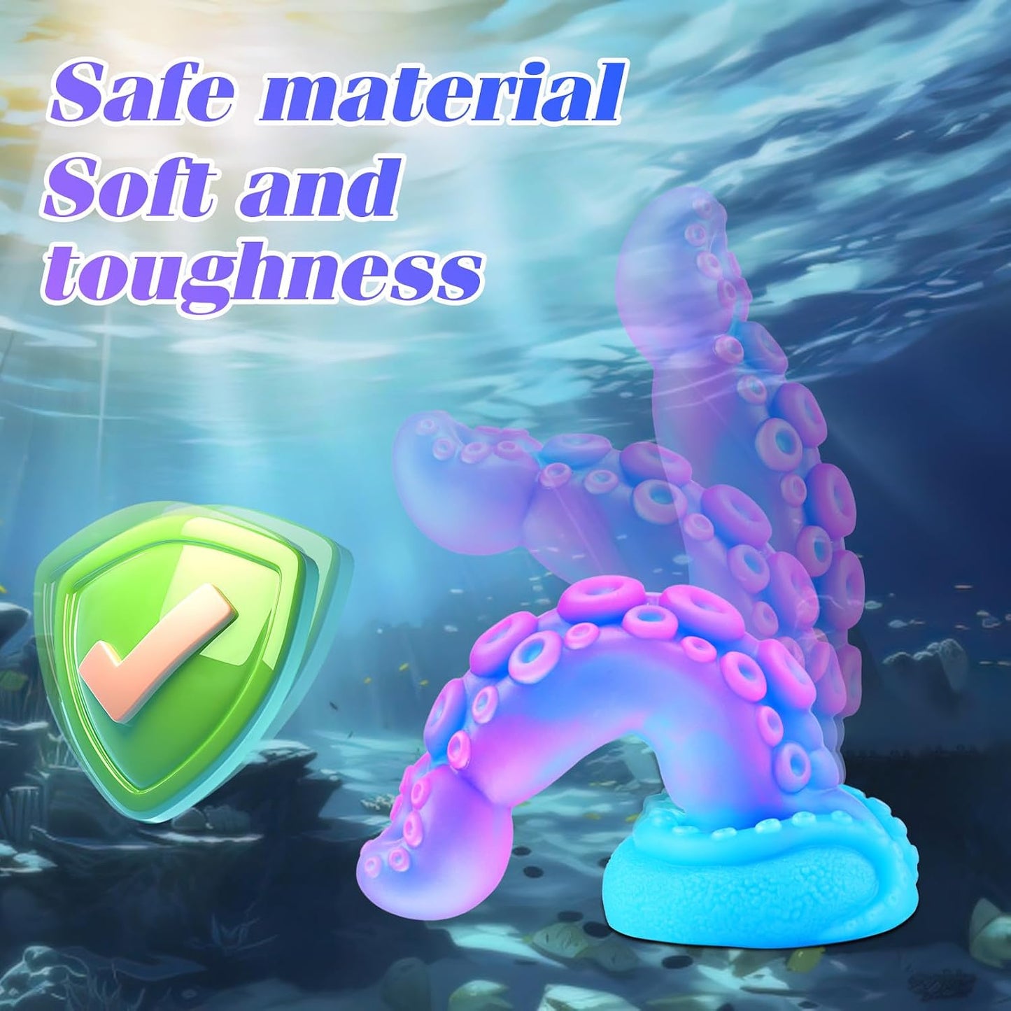 7" Beginner Small Monster Tentacle Dildo with Suction Cup, Silicone Fantasy Dragon Anal Plug, Realistic Tentacle Octopus Penis Conical Alien Dildo, Purple Blue G spot Adult Sex Toy for Men Gay Women