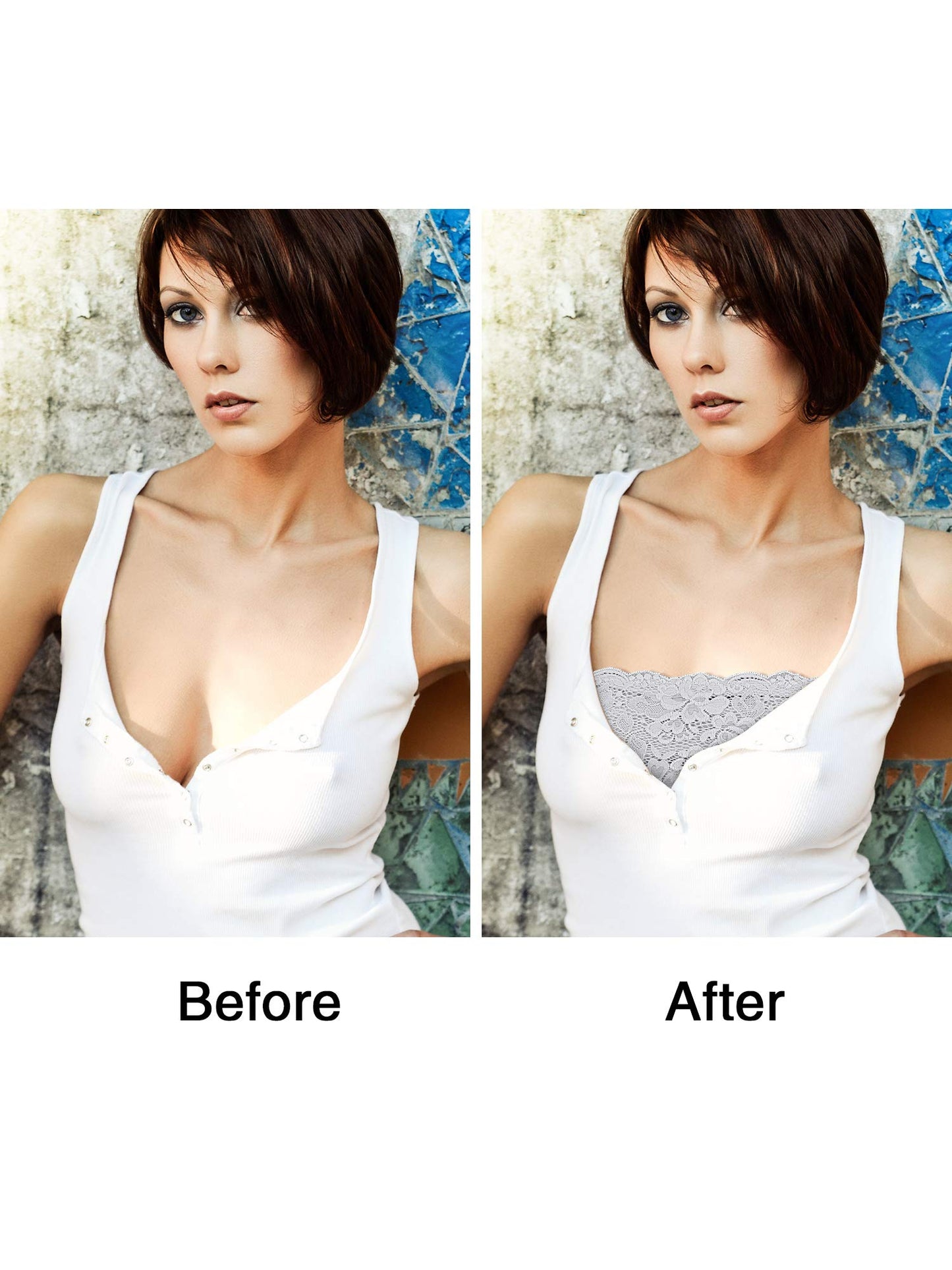 Boao 3 Pieces Women's Floral Lace Tube Top Bandeau Strapless Bras Seamless Stretchy Chest Wrap