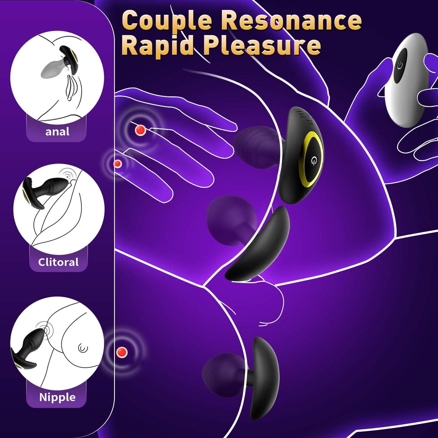 Anal Plug Vibrating Butt Plug, Adult Sex Toys 3PCS Silicone Anal Plugs, Anal Sex Toys with Remote Control 10 Vibrating Vibrator for Men, Anal Toys Adult Sex Toy & Games Prostate Massager