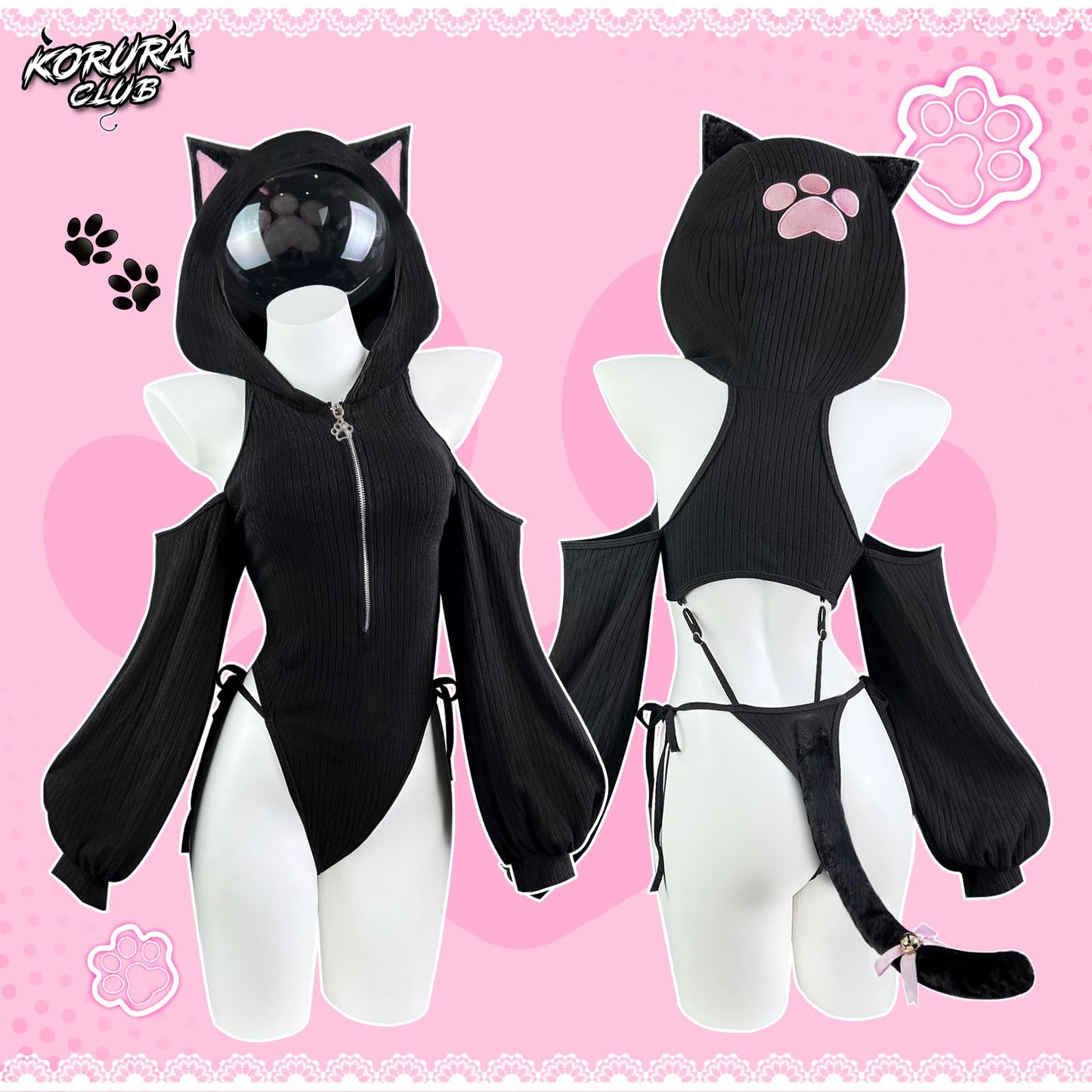 Cat Maid Outfit Sweater Cosplay Lingerie Set | Lingerie Set，Animal Cosplay Lingerie，Women's Exotic Costumes，Kitten Cosplay，Festival Outfit，Halloween Costume
