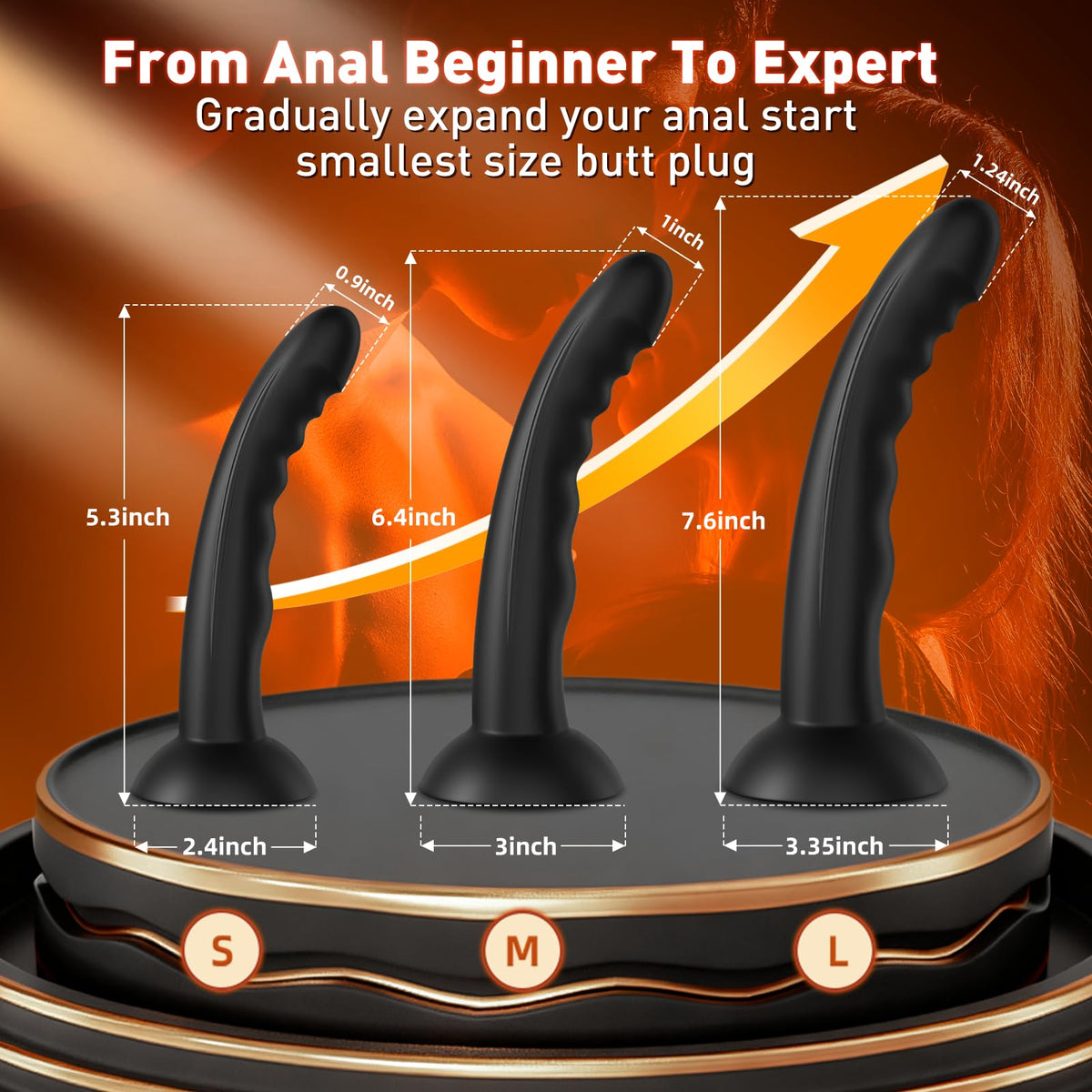 Anal Plug Vibrating Butt Plug, Adult Sex Toys 3PCS Silicone Anal Plugs, Anal Sex Toys with Remote Control 10 Vibrating Vibrator for Men, Anal Toys Adult Sex Toy & Games Prostate Massager