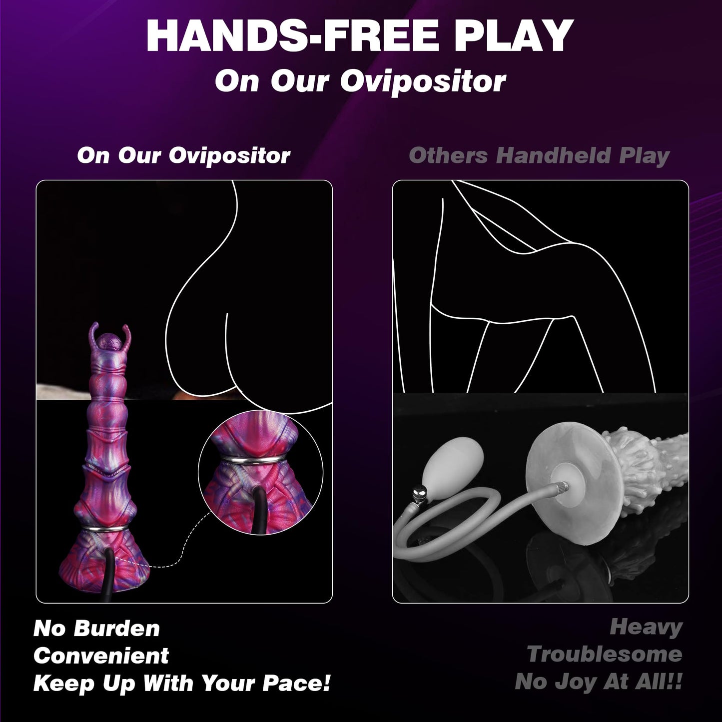 10" Monster Dildo Huge Ovipositor Dildo with 4 Eggs, Big Fantasy Anal Dildo | Horse Knot Dragon Dildo with Inflatable Pump, Dog Sex Toy with Strong Suction Cup, Silicone Alien Adult Toys for Women Men