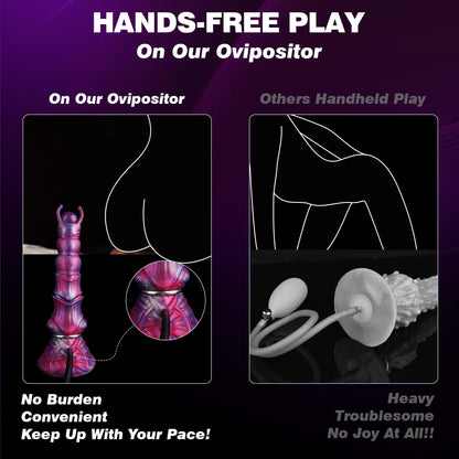 10" Monster Dildo Huge Ovipositor Dildo with 4 Eggs, Big Fantasy Anal Dildo | Horse Knot Dragon Dildo with Inflatable Pump, Dog Sex Toy with Strong Suction Cup, Silicone Alien Adult Toys for Women Men