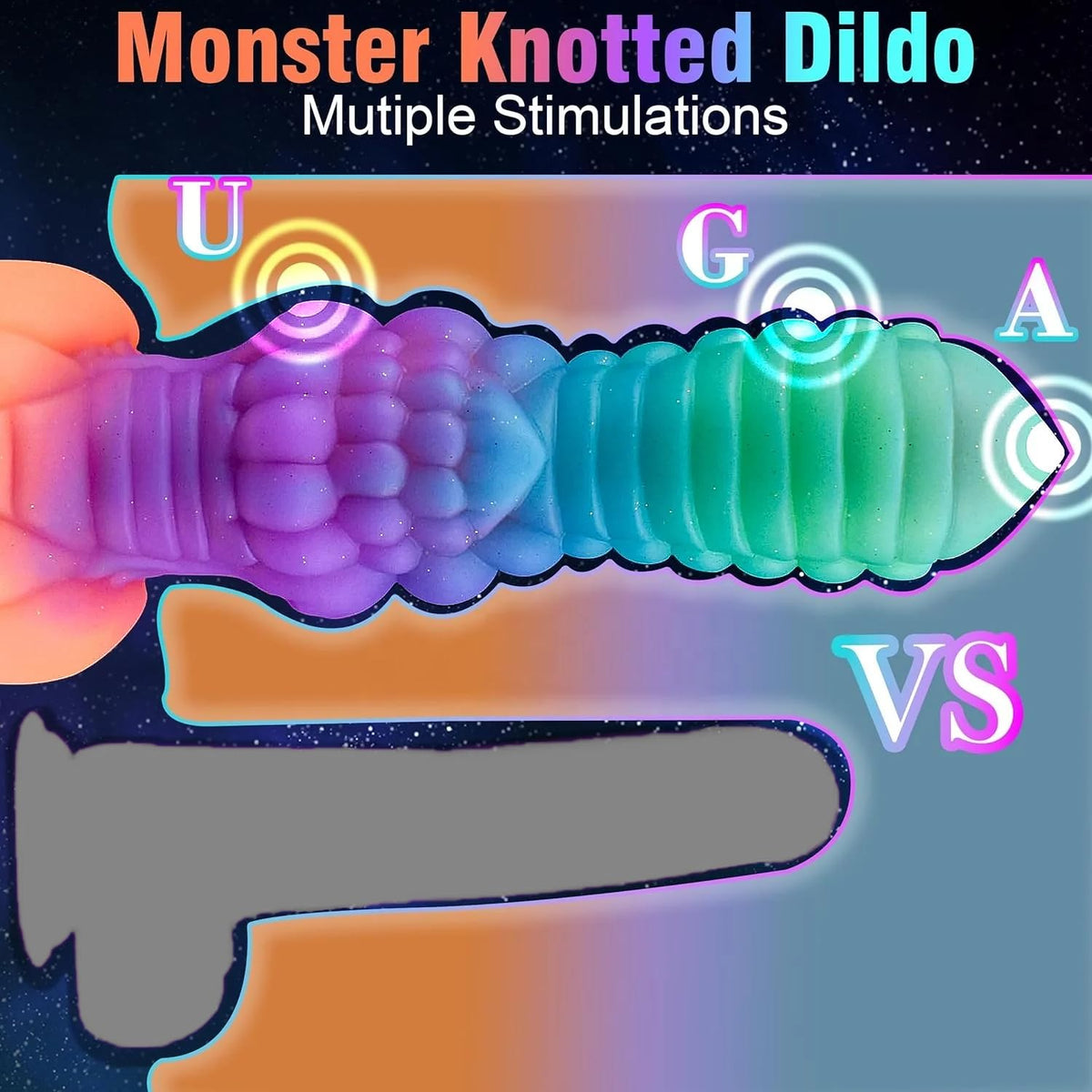7.2" Fantasy Monster Dildo with Knot U & G-spot Dragon Dildo with Suction Cup, Long Anal Plug Adult Sex Toys & Games for Women Men Couples (DrakoPod)