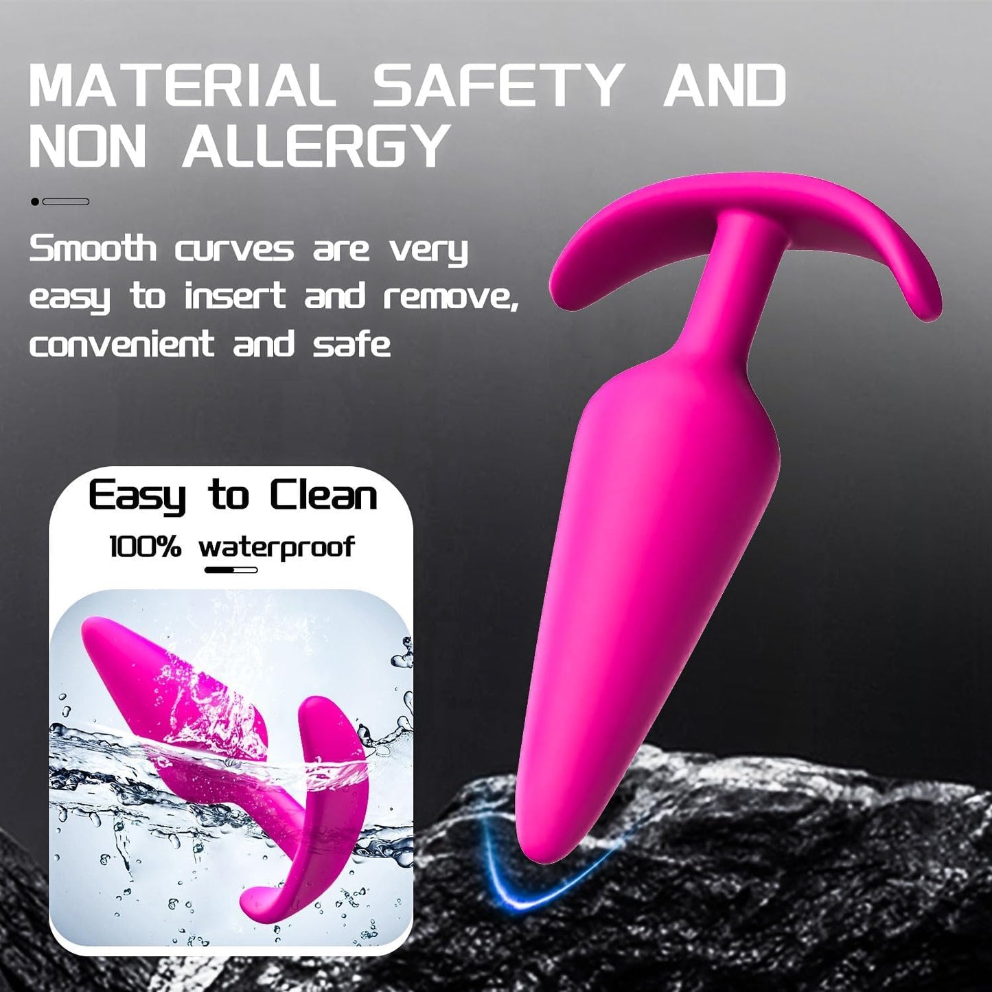 New Portable Couple Plug Anales Kit Newly Relaxing Anales Plugs Butt Relaxing Training Set Butt Adult Toy Exercise Tool for Men Women Sunglasses 2P5K7 (pink12)