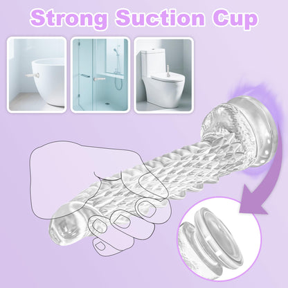 7.4 inch Dragon Dildo with Strong Suction Cup for Hands-Free Play,Realistic Monster Dildo Anal Plug Prostate Massager Adult Sex Toys for Vaginal G-Spot and Anal Prostate Purple