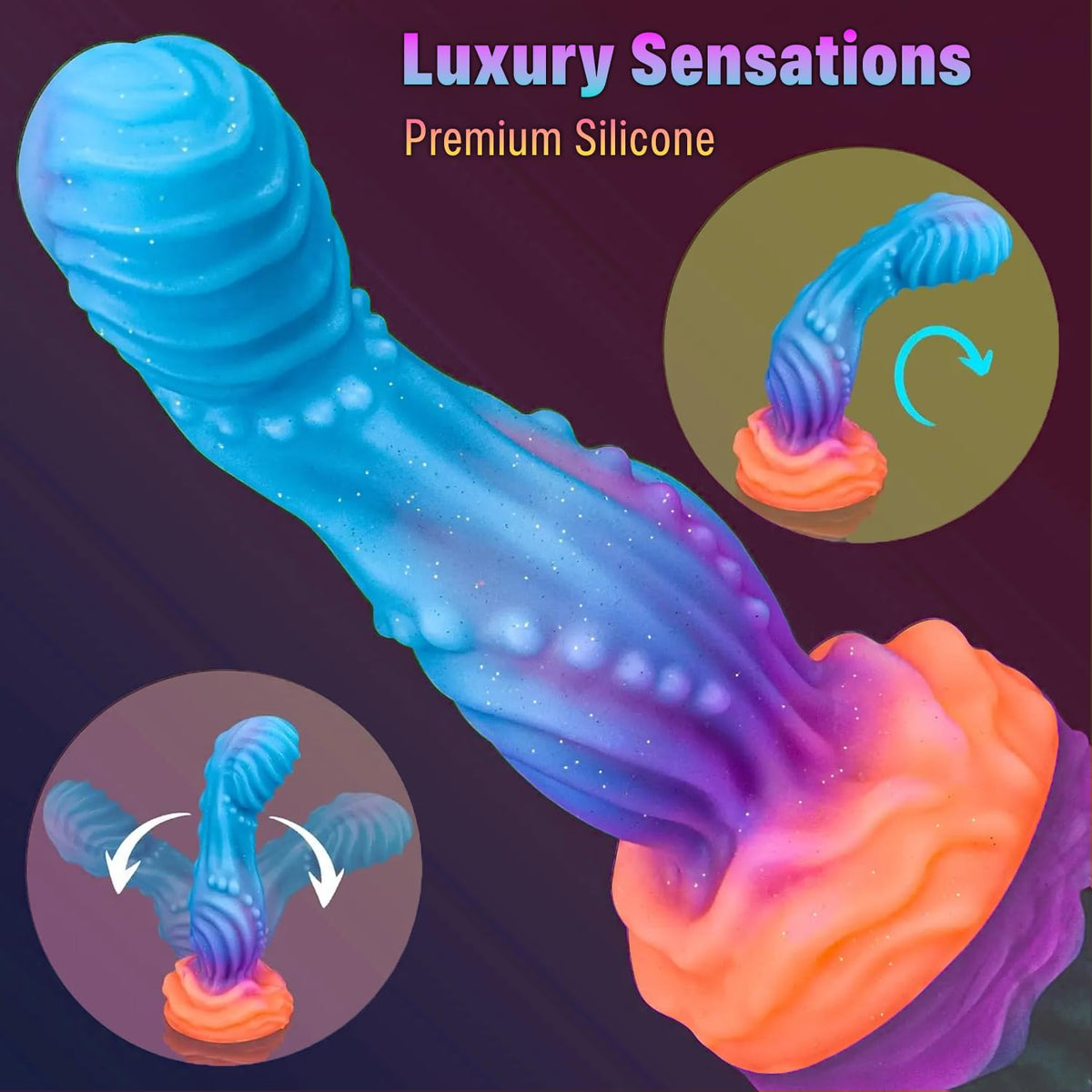 7.2" Fantasy Monster Dildo with Knot U & G-spot Dragon Dildo with Suction Cup, Long Anal Plug Adult Sex Toys & Games for Women Men Couples (DrakoPod)
