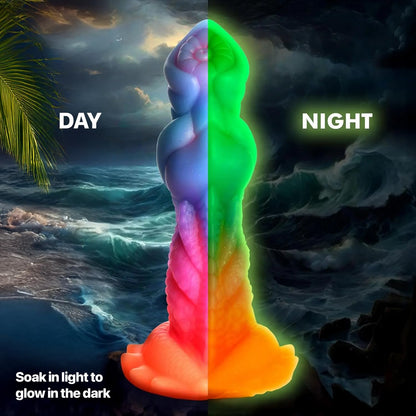 7.2" Fantasy Monster Dildo with Knot U & G-spot Dragon Dildo with Suction Cup, Long Anal Plug Adult Sex Toys & Games for Women Men Couples (DrakoPod)