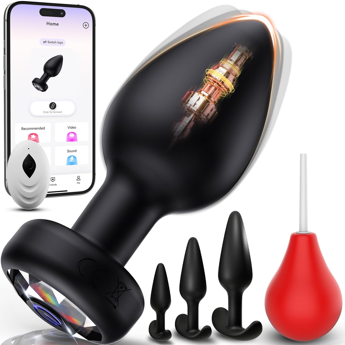 Anal Plug Vibrating Butt Plug, Adult Sex Toys 3PCS Silicone Anal Plugs, Anal Sex Toys with Remote Control 10 Vibrating Vibrator for Men, Anal Toys Adult Sex Toy & Games Prostate Massager