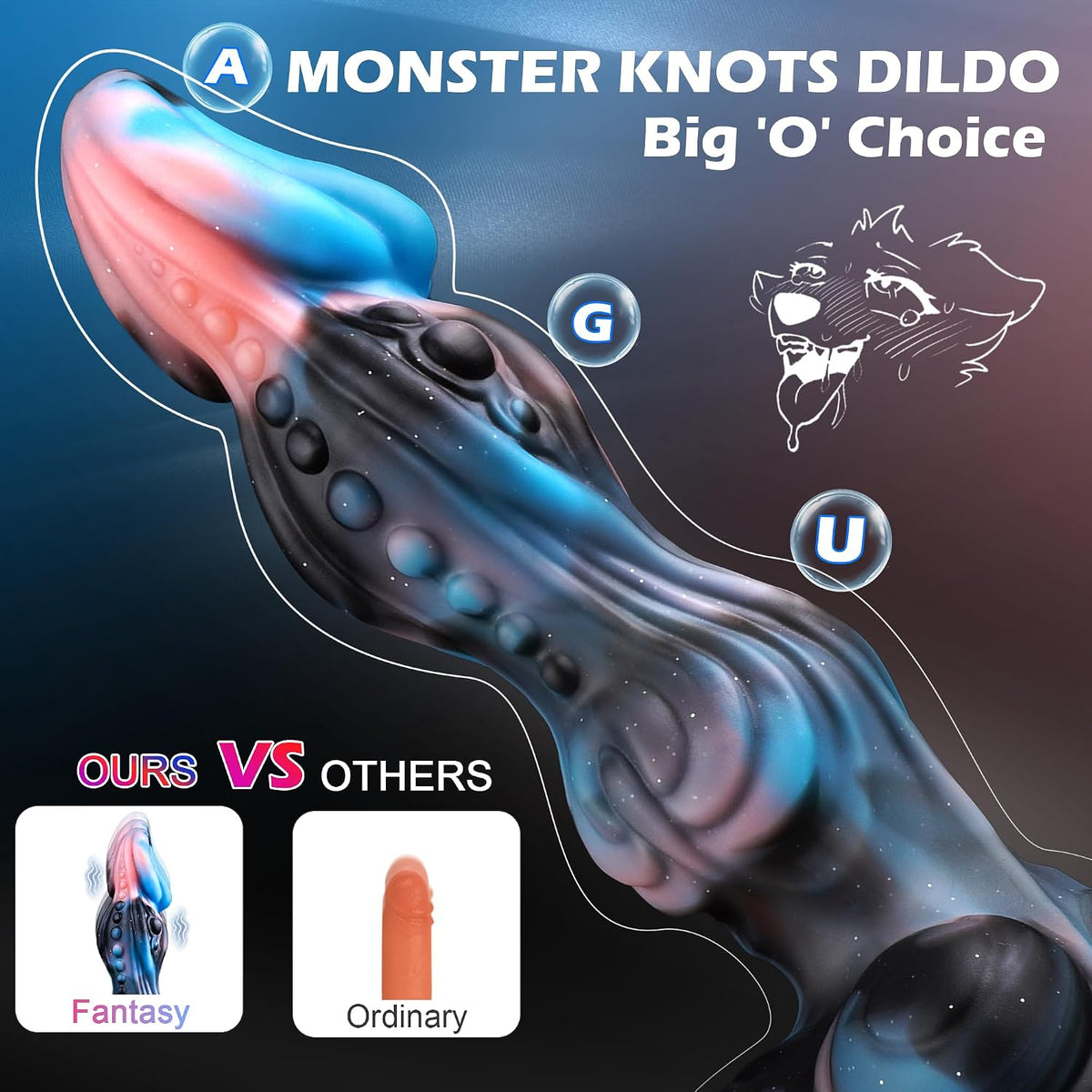 Thrusting Dildo Dragon Monster Dildo - 9.72" Fantasy Horse Dildos with Suction Cup, Dog Knot Dildos Vibrating Huge Thick Anal Toys Silicone with Heating, Adult Toys for Women Men | Creature Dildo with Suction Cup, Dog Knot Dildo Vibrating Huge Thick Anal