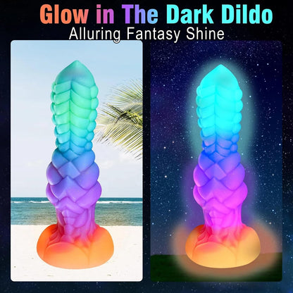 7.2" Fantasy Monster Dildo with Knot U & G-spot Dragon Dildo with Suction Cup, Long Anal Plug Adult Sex Toys & Games for Women Men Couples (DrakoPod)