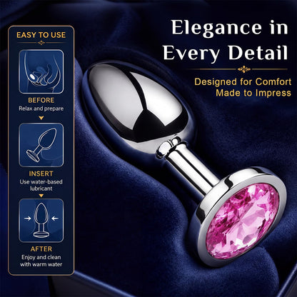 New Portable Couple Plug Anales Kit Newly Relaxing Anales Plugs Butt Relaxing Training Set Butt Adult Toy Exercise Tool for Men Women Sunglasses 2P5K7 (pink12)