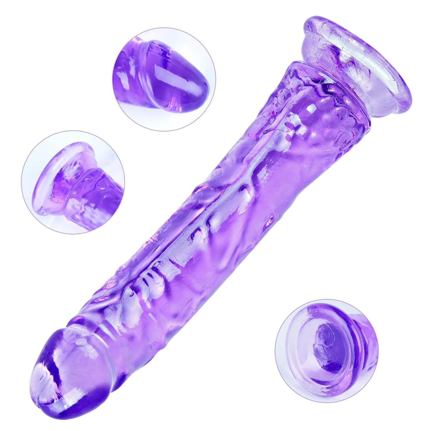 Clear Suction Realistic Dildo Set - 3 Sizes(small6.4'',big7.4'', huge9.6'') for Anal and Vaginal Pleasure - Perfect for Beginners to Advanced Users Lifelike Penis