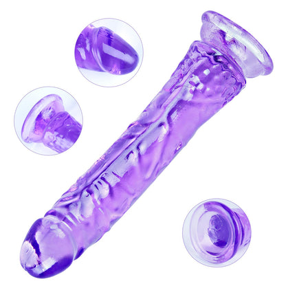 Clear Suction Realistic Dildo Set - 3 Sizes(small6.4'',big7.4'', huge9.6'') for Anal and Vaginal Pleasure - Perfect for Beginners to Advanced Users Lifelike Penis