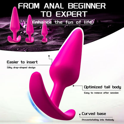 New Portable Couple Plug Anales Kit Newly Relaxing Anales Plugs Butt Relaxing Training Set Butt Adult Toy Exercise Tool for Men Women Sunglasses 2P5K7 (pink12)