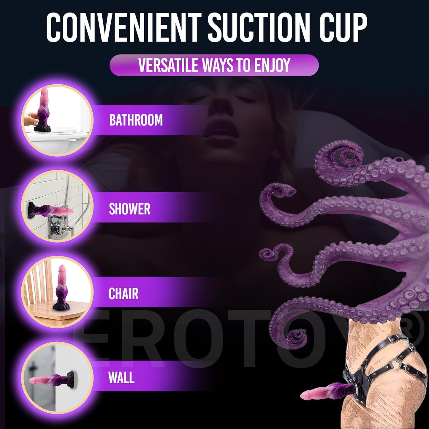 7.2" Fantasy Monster Dildo with Knot U & G-spot Dragon Dildo with Suction Cup, Long Anal Plug Adult Sex Toys & Games for Women Men Couples (DrakoPod)