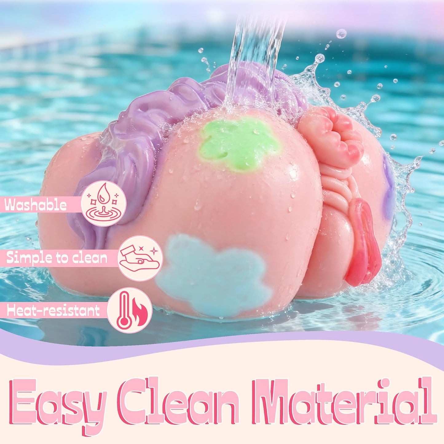 Fantasy Masturbator 2 in 1 Pocket Pussy Male Masturbator Sex Doll | Silicone Pussy and Anal 2 In 1 Fantasy Stroker,Dual-Channel Closed Fantasy Sex Doll,4.53 lbs Ass Masturbator Washable