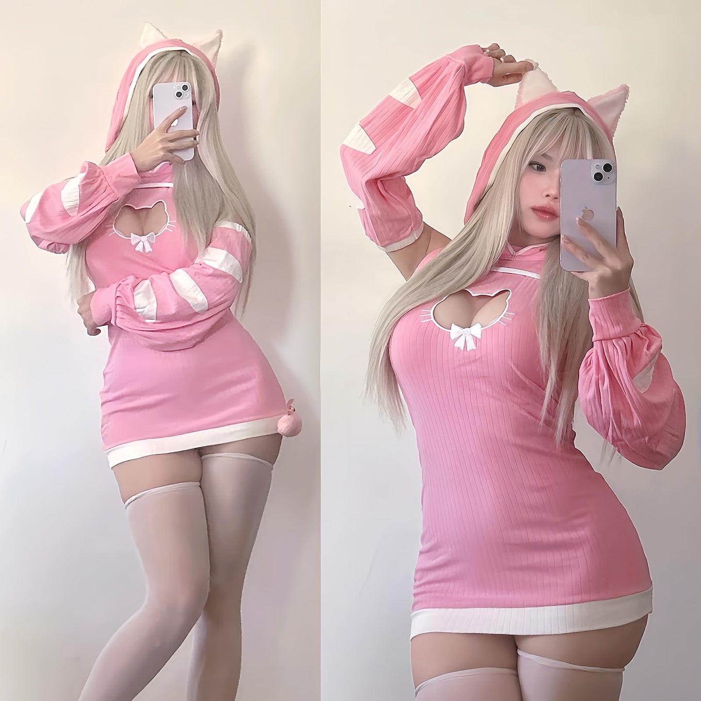 Cat Maid Outfit Sweater Cosplay Lingerie Set | Lingerie Set，Animal Cosplay Lingerie，Women's Exotic Costumes，Kitten Cosplay，Festival Outfit，Halloween Costume