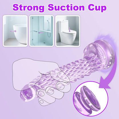 7.4 inch Dragon Dildo with Strong Suction Cup for Hands-Free Play,Realistic Monster Dildo Anal Plug Prostate Massager Adult Sex Toys for Vaginal G-Spot and Anal Prostate Purple