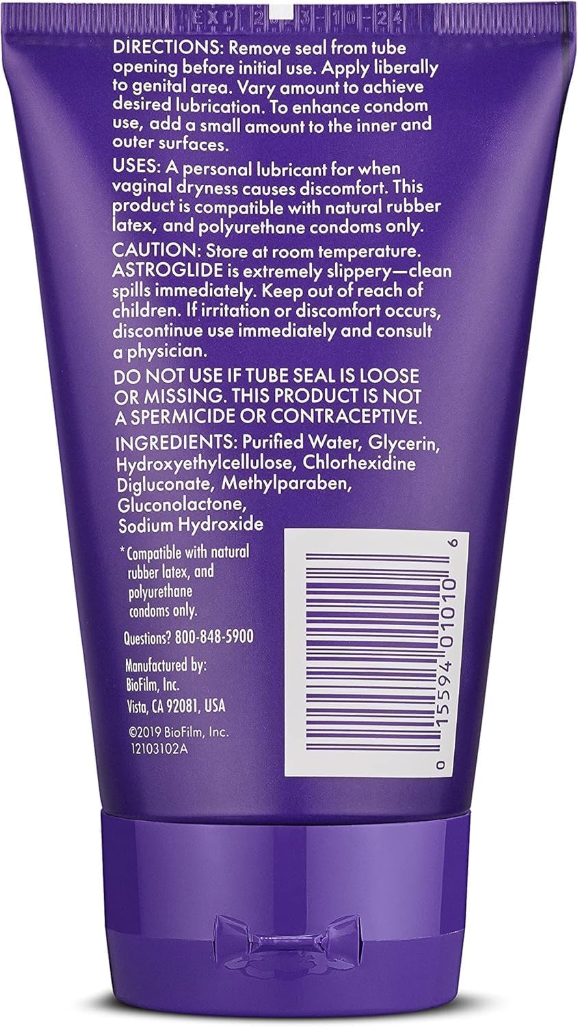 ASTROGLIDE Ultra Gentle Gel Lube, Hypoallergenic, 3 Fl Oz, Travel Size | Water-based ultra gentle hypoallergenic gel without glycerin or parabens. Thicker formula safe for toys and latex condoms.