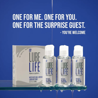 LUBELIFE Water Based 3X Anal Lube, Personal Lubricant, 12 Fl Oz | Extra thick anal glide with triple cushion, non-sticky water-based formula, toy and condom compatible, smooth confident glide