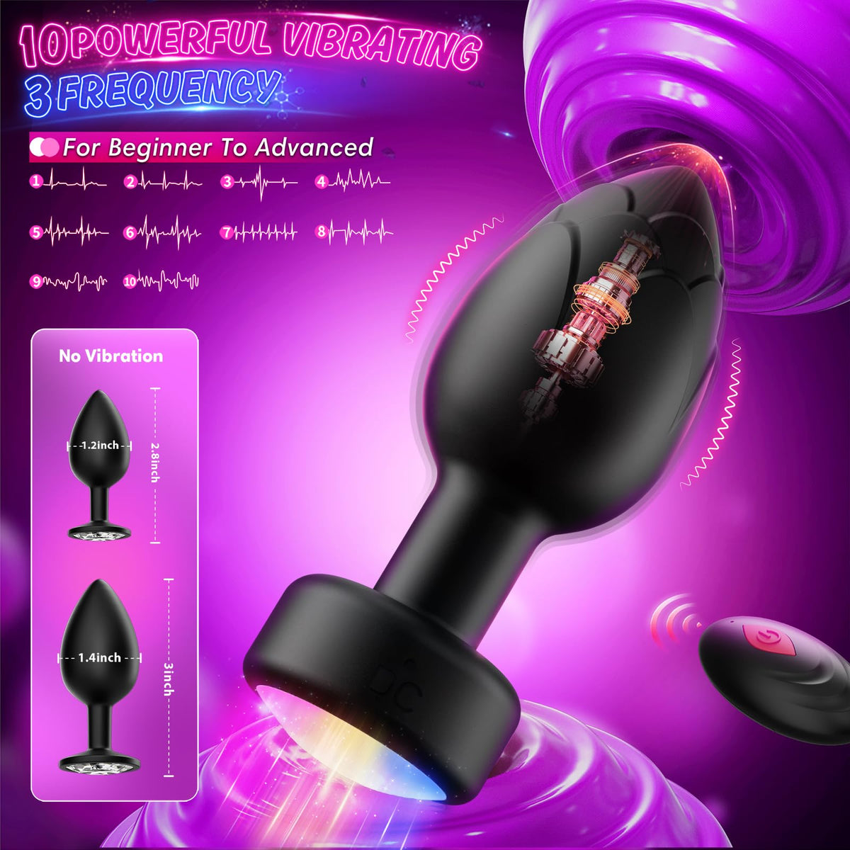 Anal Plug Vibrating Butt Plug, Adult Sex Toys 3PCS Silicone Anal Plugs, Anal Sex Toys with Remote Control 10 Vibrating Vibrator for Men, Anal Toys Adult Sex Toy & Games Prostate Massager