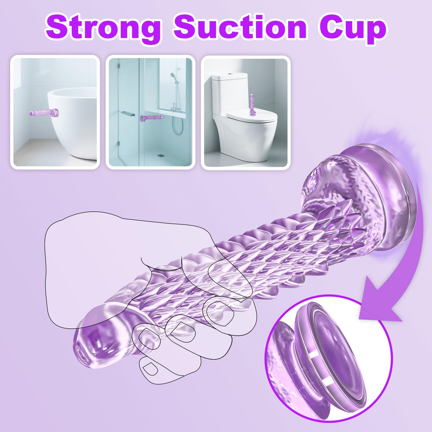 7.4 inch Dragon Dildo with Strong Suction Cup for Hands-Free Play,Realistic Monster Dildo Anal Plug Prostate Massager Adult Sex Toys for Vaginal G-Spot and Anal Prostate Purple