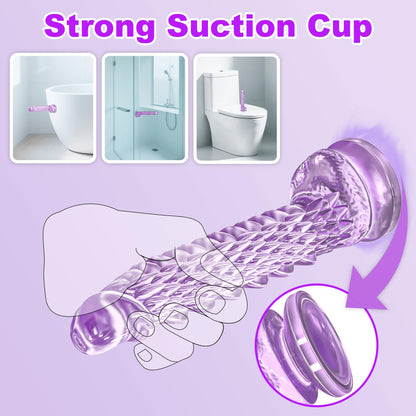 7.4 inch Dragon Dildo with Strong Suction Cup for Hands-Free Play,Realistic Monster Dildo Anal Plug Prostate Massager Adult Sex Toys for Vaginal G-Spot and Anal Prostate Purple