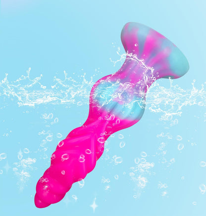 Fantasy Dragon Dildo Silicone Soft Anal Dildo for G Spot Vaginal Anal Play, 7.5 inch Realistic Monster Dildos with Big Knot, Pink Suction Cup Dildos Adult Sex Toys for Women, Men
