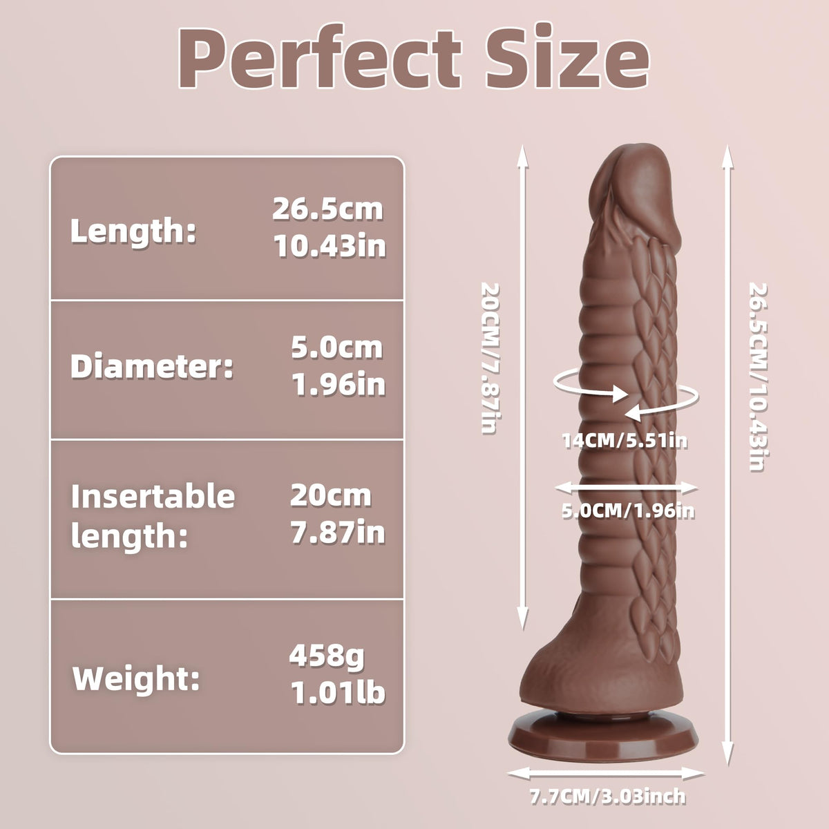 7.4 inch Dragon Dildo with Strong Suction Cup for Hands-Free Play,Realistic Monster Dildo Anal Plug Prostate Massager Adult Sex Toys for Vaginal G-Spot and Anal Prostate Purple
