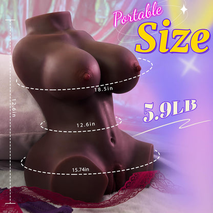 Goyha 3 in 1 Sex Doll Male Masturbator with Realistic Boobs Vagina and Anal | Lifelike Torso Masturbator Love Doll Pocket Pussy with Built-in Spine 5.9lb Pussy Ass Male Sex Toy for Men Masturbation