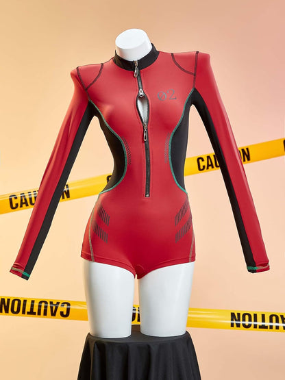 Mobbunny Anime Derivative Cyber Sportswear Tight Mecha Pilot Costume Sexy Lingerie Bodysuit with Short Jacket