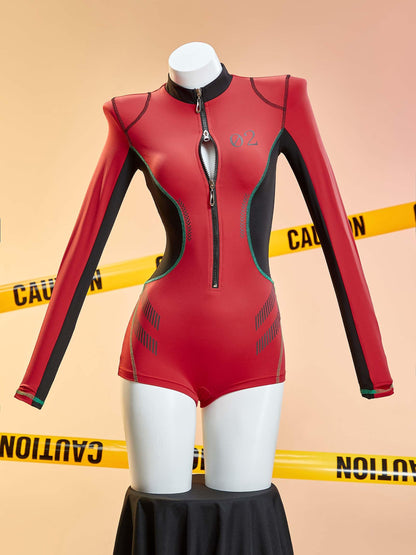 Mobbunny Anime Derivative Cyber Sportswear Tight Mecha Pilot Costume Sexy Lingerie Bodysuit with Short Jacket