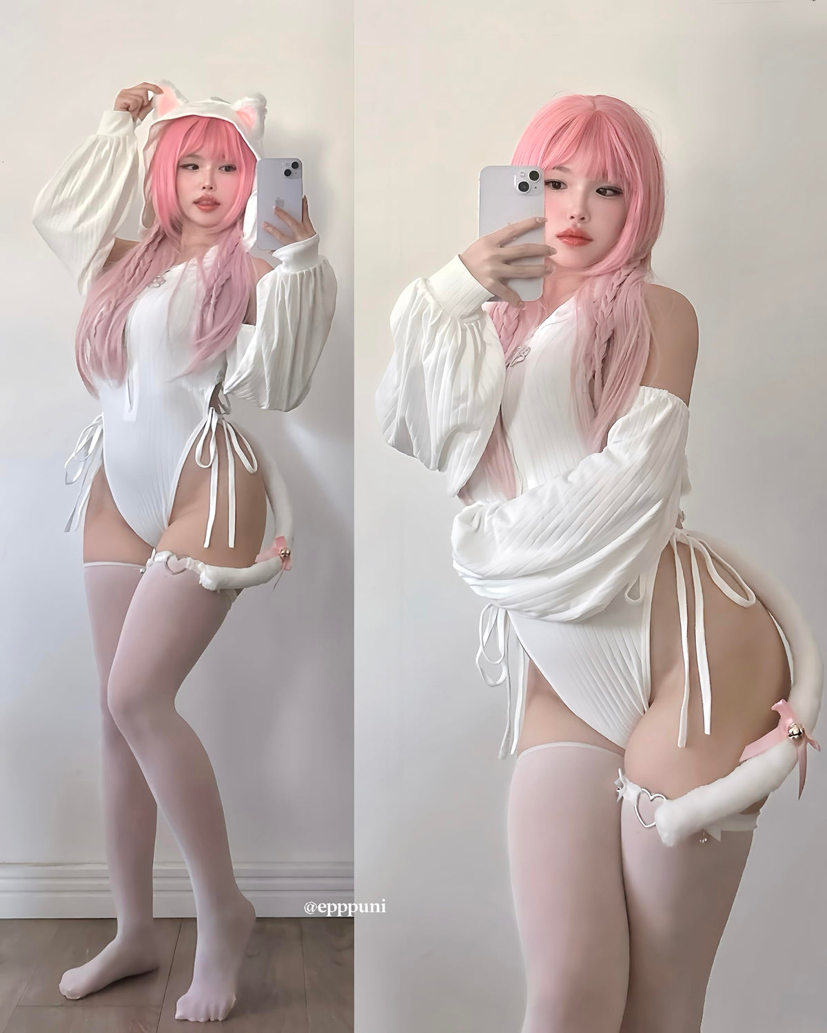 Cat Maid Outfit Sweater Cosplay Lingerie Set | Lingerie Set，Animal Cosplay Lingerie，Women's Exotic Costumes，Kitten Cosplay，Festival Outfit，Halloween Costume