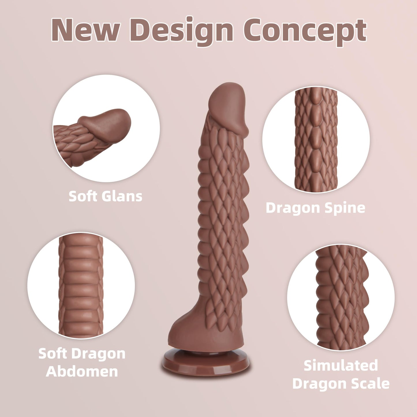 7.4 inch Dragon Dildo with Strong Suction Cup for Hands-Free Play,Realistic Monster Dildo Anal Plug Prostate Massager Adult Sex Toys for Vaginal G-Spot and Anal Prostate Purple