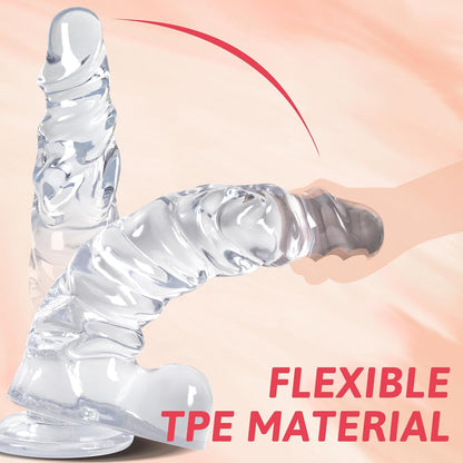 Huge Realistic Dildo, 11.8" XXL Clear G spot Dildo for Women,Small Glans Big Thick Dildo with Special Curve Design,Strong Suction Cup Lifelike Sex Toy for Hands-Free Play | Giant XXL Dildo for G-spot Vagina Anal Play,Big Size- Tapered Glans and Special Cu