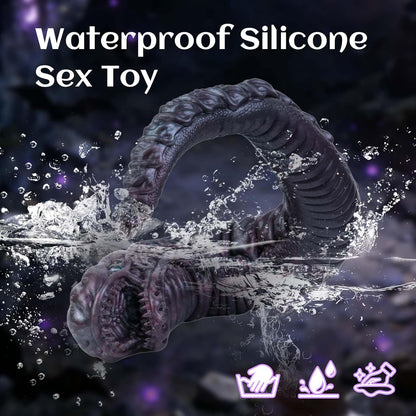 Realistic Snake Monster Male Masturbator with Pocket Pussy Vigina,Fantasy Male Masturbator Silicone Alien Adult Sex Toy,Male Fantasy Penis Stroker for Masturbation Cup,Portable Sex Doll